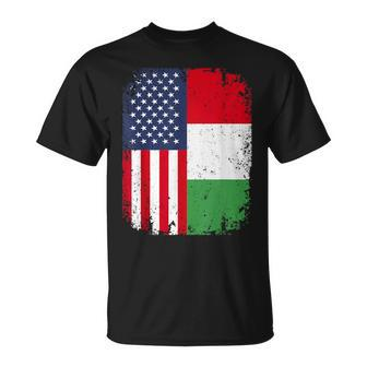 Italy Usa American Flag Italian Dual Citizenship T-Shirt - Monsterry