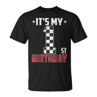 It's My 1St Birthday Race Car 1 Year Old Birthday Pit Crew T-Shirt - Monsterry AU