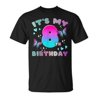 It's My 8Th Birthday Butterfly 8 Years Old Butterflies Kid T-Shirt - Thegiftio UK