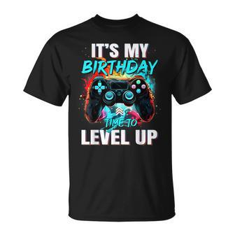 It's My Birthday Boy Time To Level Up Video Game Birthday T-Shirt - Monsterry AU