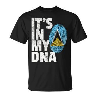 It's In My Dna St Saint Lucia Flag Pride National Country T-Shirt - Monsterry DE