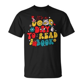 It's A Good Day To Read A Book Reading Day Cat Teachers T-Shirt | Mazezy