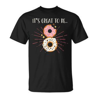 It's Great To Be 8 For A Donut 8 Birthday Party T-Shirt - Thegiftio UK