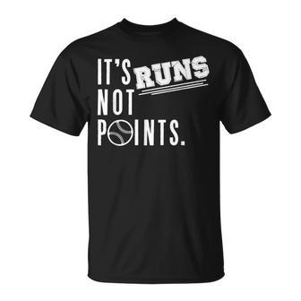 It's Runs Not Points Baseball Athlete Sport T-Shirt - Monsterry UK