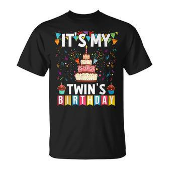 It's My Twin's Birthday Twins Matching Birthday Mom Dad T-Shirt - Monsterry CA