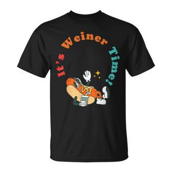 It's Weiner Time Hot Dog Vintage Apparel T-Shirt - Monsterry
