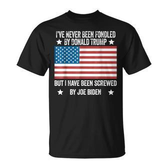 I’Ve Never Been Fondled By Donald Trump But Screwed By Biden T-Shirt - Seseable