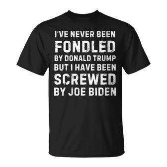 I’Ve Never Been Fondled By Donald Trump But Screwed By Biden T-Shirt - Monsterry UK
