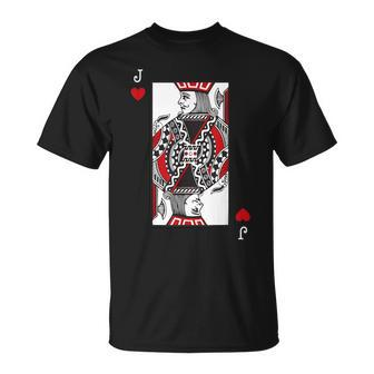 Jack Of Hearts Valentines Day Cool Playing Card Poker T-Shirt - Monsterry UK