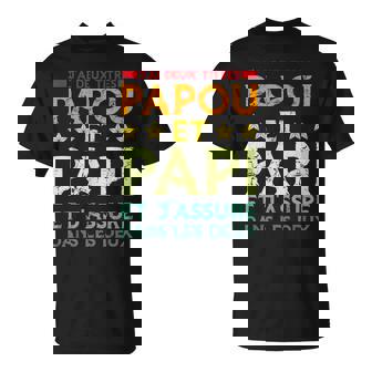 J'ai Deux Titres Papou Et Papi Papa & Papy T-Shirt - Cadeauxyz