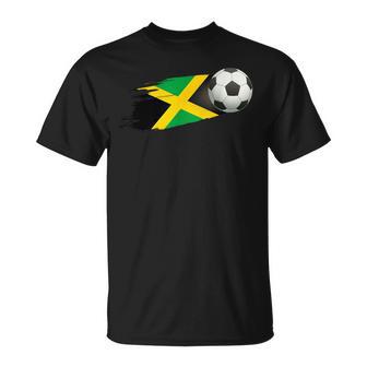 Jamaica Soccer Ball Jamaica Flag Jersey Jamaican Football T-Shirt - Monsterry AU