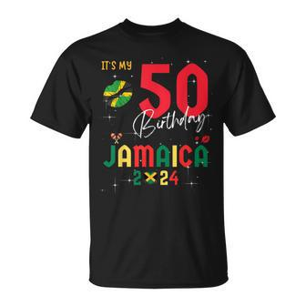 Jamaica Trip 2024 50Th Birthday Outfit Party 50 Years Old T-Shirt - Thegiftio UK