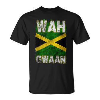 Jamaica Wah Gwaan Rasta Cool Distressed Jamaican Flag T-Shirt - Monsterry DE