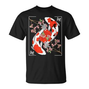 Japanese Koi Carp Fish Nishikigoi Aesthetic Cherry Blossom T-Shirt - Thegiftio UK