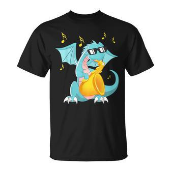 Jazz Music Lover Dragon With Saxophone T-Shirt - Monsterry CA