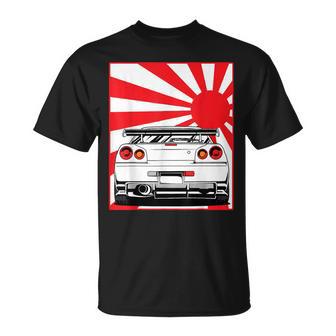 Jdm Drifting Car Race Japanese Sun Street Racing Automotive T-Shirt - Monsterry