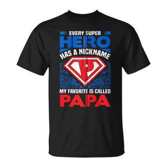 Jeder Superheld Hat Einen Spitznamen Mein Favorit Ist Papa Kapuzenjacke T-Shirt - Geschenkecke