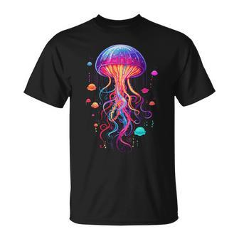 Jellyfish Ocean Animal Scuba Diving Rainbow Jelly Fish T-Shirt - Seseable