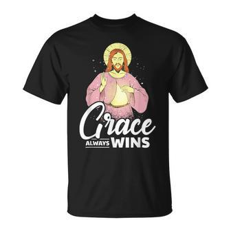Jesus Christ Grace Always Wins Christian T-Shirt - Monsterry DE