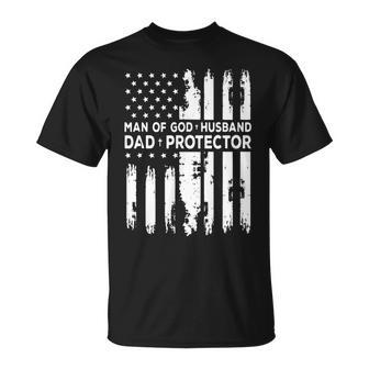 Jesus God Religious Man Of God Husband Dad Protector T-Shirt - Monsterry UK