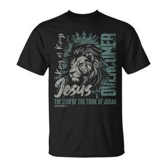 Jesus Is King Lion Of Judah Bible Faith Graphic Christian T-Shirt | Mazezy