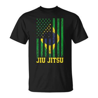 Jiu Jitsu Brazilian Bjj Brazil United States Flag Brazilian T-Shirt - Monsterry DE