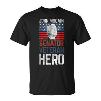 John Mccain Senator Veteran Hero Memorial T-Shirt - Monsterry