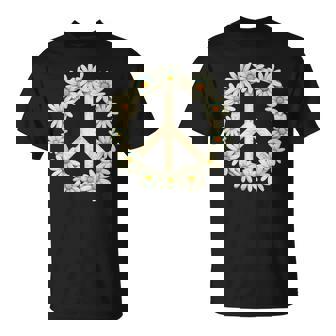 Joli Symbole De Paix Hippie Marguerite Fleur T-Shirt - Cadeauxyz