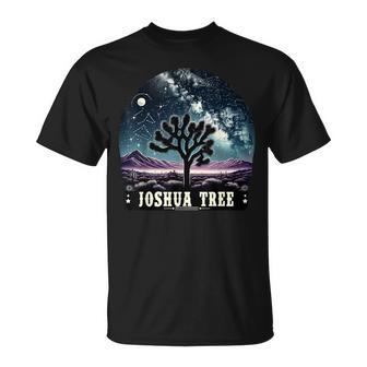 Joshua Tree National Park Night Scene Hiking Camping Outdoor T-Shirt - Seseable