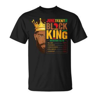 Junenth Black King Nutritional Facts Pride African Mens T-Shirt - Seseable
