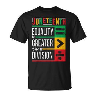 Junenth Equality Is Greater Than Division Afro Women T-Shirt - Monsterry AU