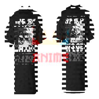 Just A Boy Who Loves Anime Japanese Anime Boy Manga T-Shirt - Seseable