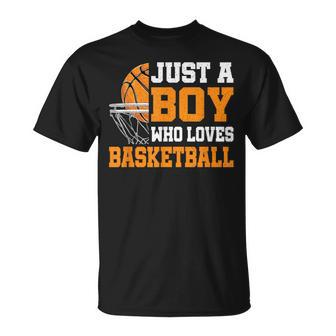 Just A Boy Who Loves Basketball Basketball Player T-Shirt - Monsterry