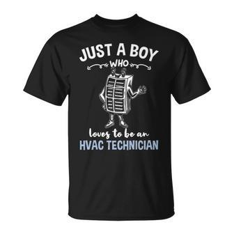 Just A Boy Who Loves To Be An Hvac Technician T-Shirt | Mazezy