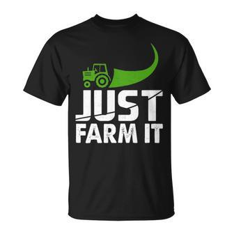 Just Farm I Farming Tractor Pullover T-Shirt | Mazezy