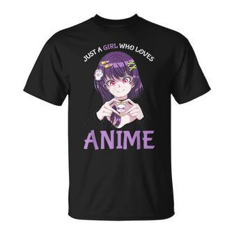 Just A Girl Who Loves Anime Nage Girls Merch Stuff T-Shirt - Thegiftio UK