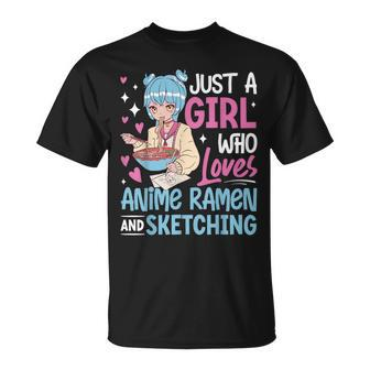 Just A Girl Who Loves Anime Ramen And Sketching Japan Anime T-Shirt - Monsterry UK