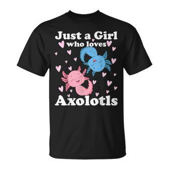 Just A Girl Who Loves Axolotls Axolotl Cute Kawaii T-Shirt - Thegiftio UK