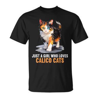 Just A Girl Who Loves Calico Cats Calico Cat T-Shirt - Monsterry DE