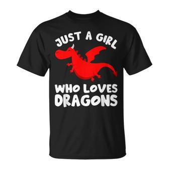 Just A Girl Who Loves Dragons Welsh Dragon From Wales T-Shirt - Thegiftio UK