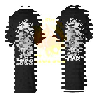 Just A Girl Who Loves Horses Riding Girls T-Shirt | Mazezy