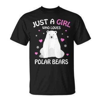 Just A Girl Who Loves Polar Bears Girls Polar Bear T-Shirt - Thegiftio UK