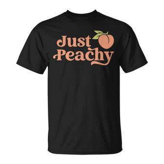 Just Peachy Retro 70S Georgia Peaches Summer Fruit T-Shirt - Monsterry