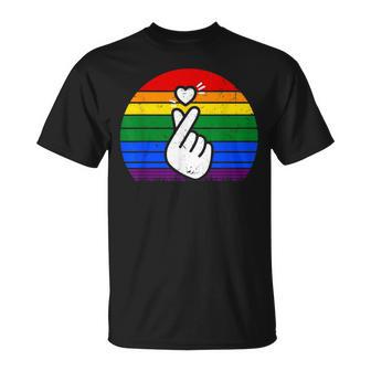 K-Pop Heart Hand Lgbt Gay Pride Retro Vintage Lgbtq Pride T-Shirt - Monsterry UK