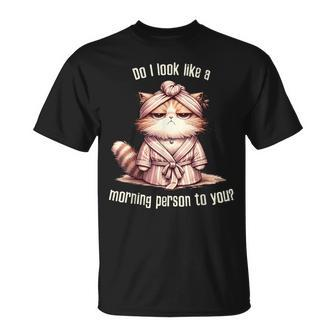 Katze Kein Morgenmensch T-Shirt - Seseable