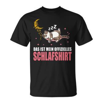 Katze Schlafanzug Das Ist Mein Offizielles Schlaf T-Shirt - Geschenkecke