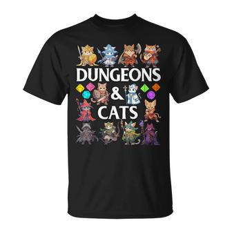 Kawaii Cat Hero D20 Dice Nerdy Rpg Gamer & Table Top Game T-Shirt | Mazezy