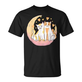 Kawaii Cat Purple Moon Celestial Feline Astrologer Stargazer T-Shirt - Monsterry AU