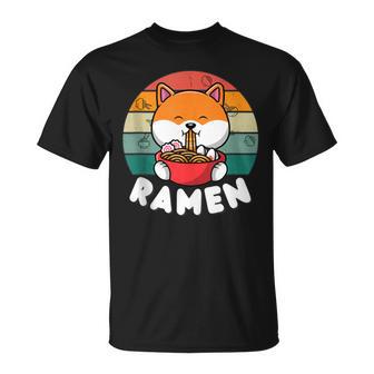 Kawaii Fideos Japoneses Lindo Anime Perro Shiba Inu Ramen Sin Mangas Camiseta unisex - Regaloses