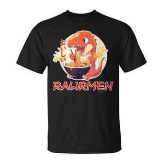 Kawaii Tyrannosaurs Rex Essen Ramen Rawrmen Japanese Anime T-Shirt - Seseable